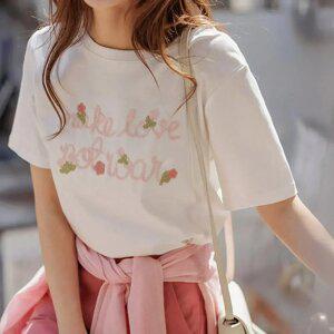 로미스 플라워레터링 반팔티