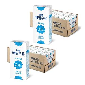 매일우유 멸균 오리지널 200ml, 48개