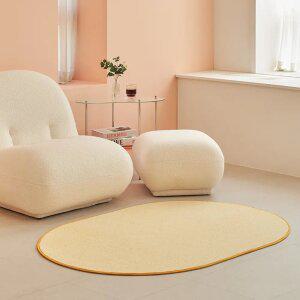 [S급리퍼] 먼지없는 크림투톤 단모 러그 사계절 카페트 타원형 아치형 3size