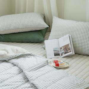 플로라 인디체크 40수 순면 간절기 차렵이불 Q