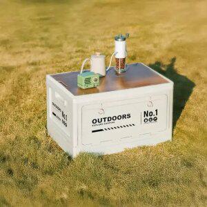 캠핑수납 폴딩박스 정리 대형 플라스틱 상판 캠핑 리빙박스 45L