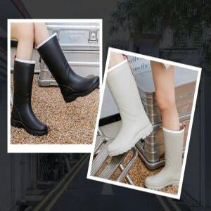 J2K 여성 롱레인부츠 장마철 패션 장마신발 롱부츠 방수장화