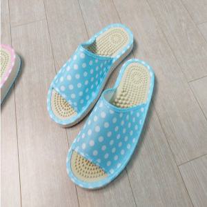 하나리빙 건강 지압거실화 여성용 도트 블루 실내슬리퍼
