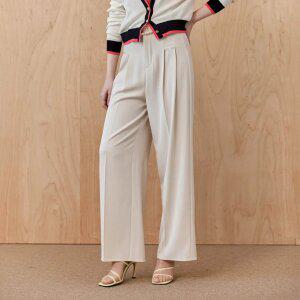 [MAXZA] 포켓 핀턱 드레이프 스판 와이드 슬랙스