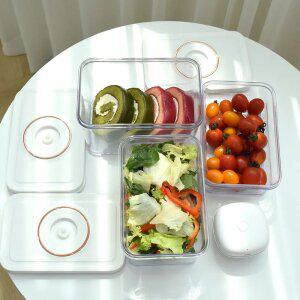 [빈크루즈] 진공밀폐용기 편리한 보관 용기 야채 냉장고정리 무선진공펌프!포함