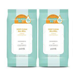 (40%+7%묶음할인)포인트 딥클린 올인원 클렌징티슈 80매 2개