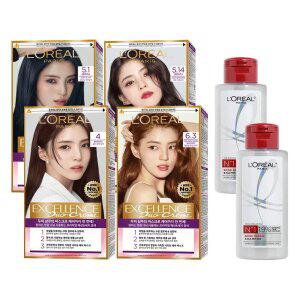 [나눠 쓰는 셀프 새치 염색]로레알파리 엑셀랑스 듀오 크림 염모제 4개 + 랜덤 제품 1