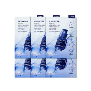 이니스프리 레티놀 그린티 PDRN 스킨부스터 앰플 겔 마스크 25mL [속광 탄력] 6매