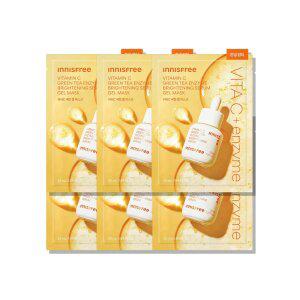 이니스프리 비타C 그린티 엔자임 브라이트닝 세럼 겔 마스크 25mL [톤업 잡티] 6개
