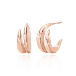 14K 볼드 페어 심플 링 귀걸이