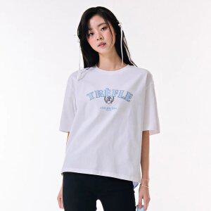 [체이스컬트] 여성 우븐 배색 반팔 티셔츠-DBRG5885D01