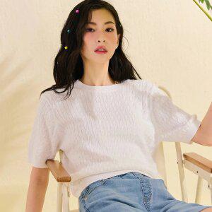 [체이스컬트] [4color] 여자 케이블 반팔니트