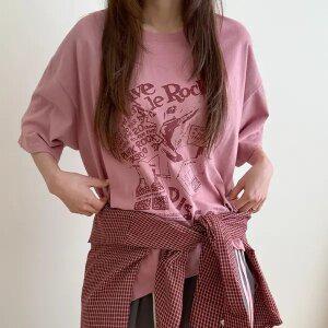 [제작/빅사이즈]이블렛 리드엔 프린팅 티셔츠 제이스타일