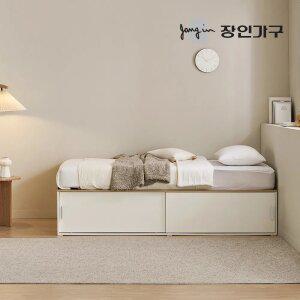 장인가구 도피오 슬라이딩 빅수납 침대 프레임 SS (높이420)+7존포켓