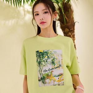 [체이스컬트] [3color] 여자 포토 그래픽 반팔티