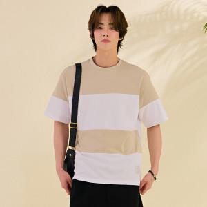 [체이스컬트] [3color] 남자 컬러블럭 반팔티