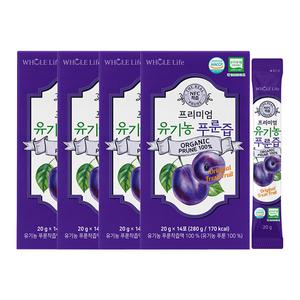 홀라이프 프리미엄 유기농 푸룬즙, 14포, 4개