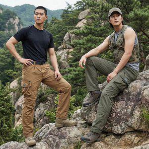 아센티 여름 타슬란 카고 바지 와이드 쿨 등산 작업복 조거 전술 팬츠 356