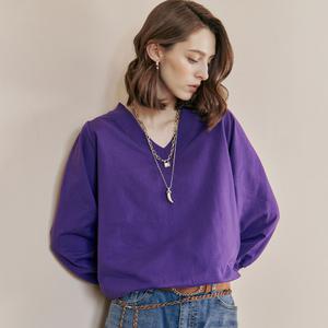 [MAXZA] 브이넥 루즈핏 맨투맨 티셔츠