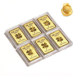 [골드피아] 24K 순금 행운 클로버 골드바 0.02g (999.9% 포나인)