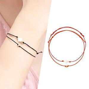 [골드피아] 14K 골든볼 + 14K 크로바 자개 실 팔찌/발찌