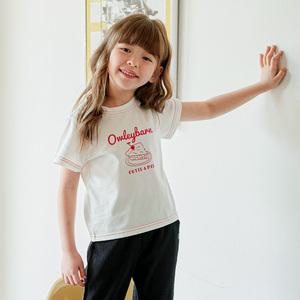 배색스티치반팔티셔츠(화이트)