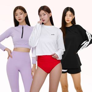 [벤디스] 여성 래쉬가드 상의 집업 루즈핏 빅사이즈 비치팬츠 보드숏 수영복 세트