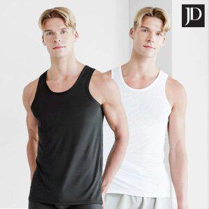 제임스딘 남자 쿨메쉬 스포츠 조끼런닝 2매세트(블랙/화이트)