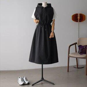 (안나앤모드) tumb 후드 스트링 레이어드 원피스[드레스EDW65]