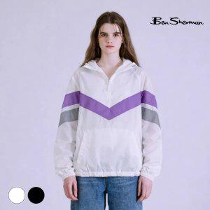 [택가 198,000원] 벤셔먼 여성 배색 아노락 점퍼 화이트 BNBJP787F