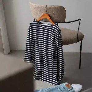 (안나앤모드) log 단가라 코튼티[티셔츠DD665]