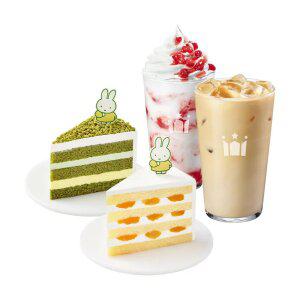 [할리스] 딸기 치즈 케익 할리치노 R+바닐라 딜라이트 R+미피 망고 생크림 케이크+미피