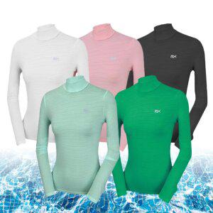 여름 여성 골프이너웨어 쿨 반폴라 긴팔 등산 티 아이스 기능성 티셔츠 반목 상의 321