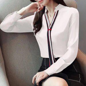 어나더블 루디 헨리넥 블라우스