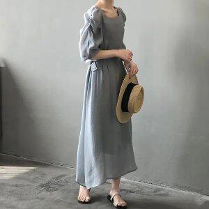 어나더블 위브 스퀘어 원피스