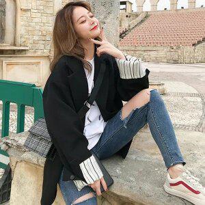 어나더블 뉴빌리 소매 줄지 자켓