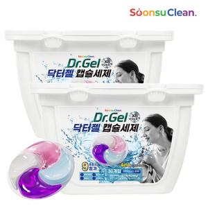 순수크린 닥터젤 캡슐세제 16gX30개입 2세트 초고농축 섬유유연 세탁세제 국내생산
