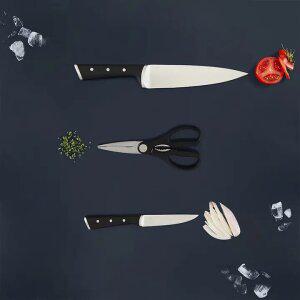 테팔 키친웨어 아이스포스 칼 가위 3종세트(식도20cm+과도11cm+주방가위)