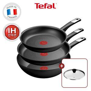 [테팔] 인덕션 티타늄3X 퍼펙트 터치 3종(팬24+팬28+웍28)(+레온 유리뚜껑24cm)