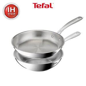 [테팔] 인덕션 SS퍼펙트 레지스트 프라이팬 2종(팬28+웍28)