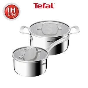 테팔 인덕션 스텐 퍼펙트 레지스트 냄비 2종(편수16+양수20)