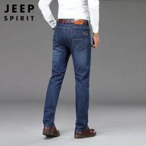 JEEP SPIRIT 봄 가을 남성 스트레이트 슬림 일자 캐주얼 청바지