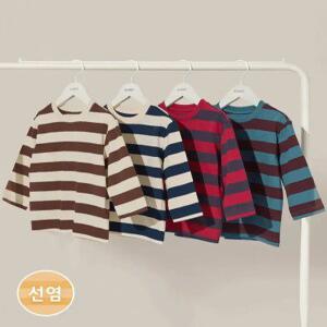 유니프랜드 스트라이프 티셔츠 아동 유아 주니어 키즈 긴팔 상의