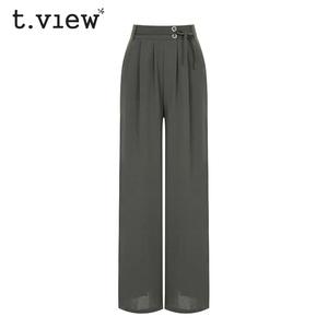 (택가 89000원) [티뷰] 투버튼밴딩와이드팬츠_V5A-CPT020