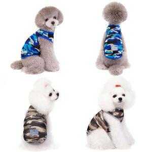 강아지옷 여름옷 메쉬 밀리터리룩 군복 나시 티셔츠 실내복 외출복 S-XL