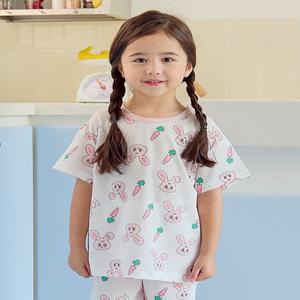 [키키스토리] 쿨 매쉬 핑키래빗 5부 향균 에어로실버 실내복