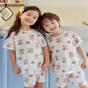 [키키스토리] 쿨 매쉬 알로하베어 5부 향균 에어로실버 실내복