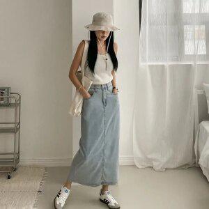 [후들촉촉/2단기장/쿨링] 리오셀 H데님 스커트