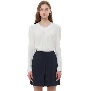 브이넥 셔링 블라우스 PP2WB367