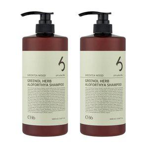 CH6 그리놀 허브 알로포시아 탈모샴푸 그린티우드향 1000ml 2개